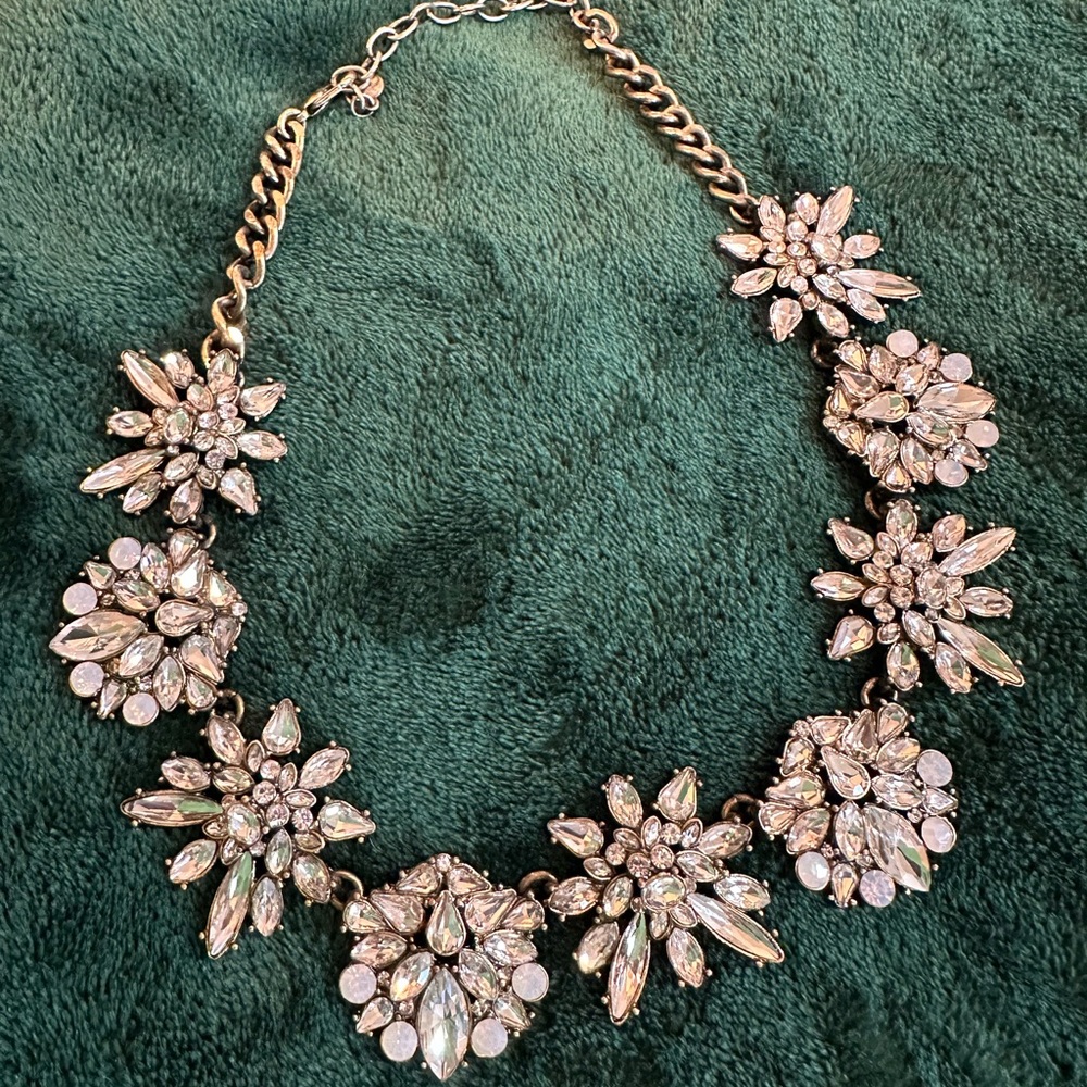 Elegant Floral Crystal Necklace